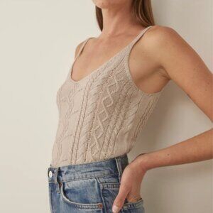 Reformation Janina Novelty Sweater Tank in Oatmeal